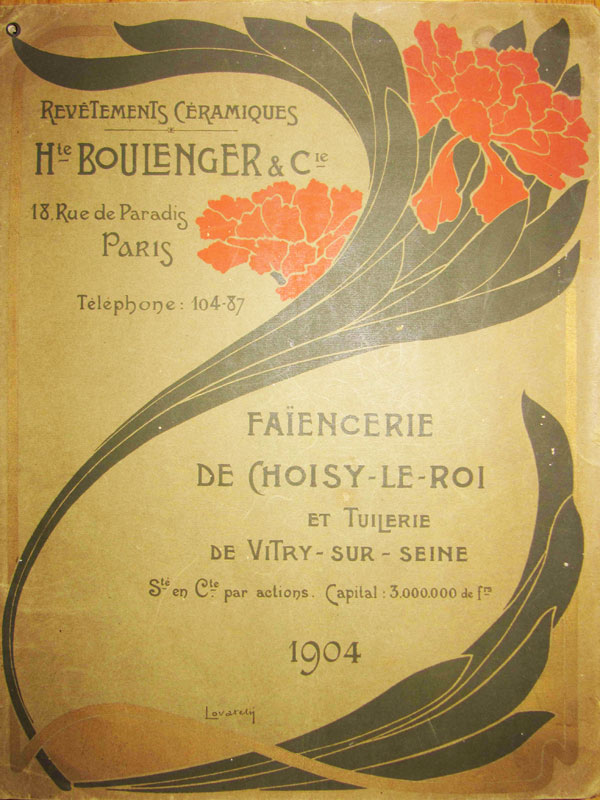 Catalogue du fabricant Hte. Boulenger, Faïencerie de Choisy-le-Roi (Collection privée)