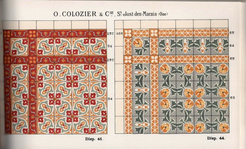 O. Colozier, cat. 1913 dispositions 41 et 44