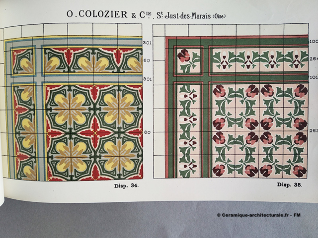 Page du catalogue Colozier & Cie à St Just des Marais (60), vers 1913. Grès cérame fin