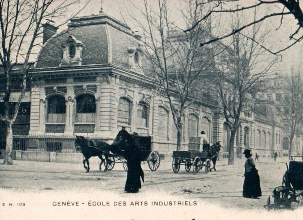Genève, Ecole des arts industriels, carte postale avant 1909